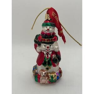Waterford 5” Blown GlassSnowman Heirloom Christmas Ornament